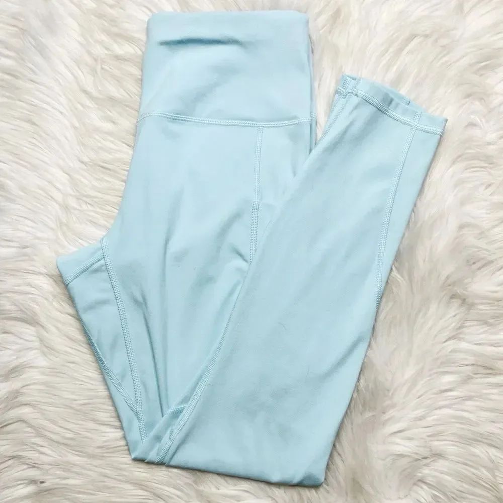 LingSwallow High Rise Athletic Leggings Light Blue Size Small